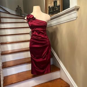 One shoulder ruched dress